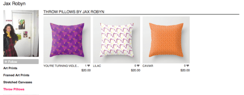 Society6 throw pillow covers by JaxRobyn