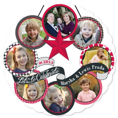 Celebration Wreath Holiday Photo Card