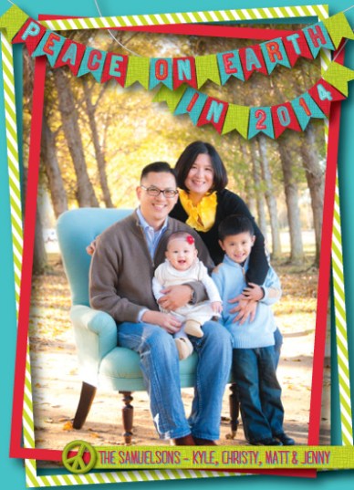 Peace on Earth Bunting New Year's Card by JaxRobyn