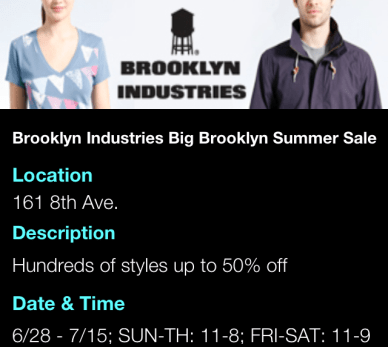 Brooklyn Industries BIG Brooklyn Summer Sale