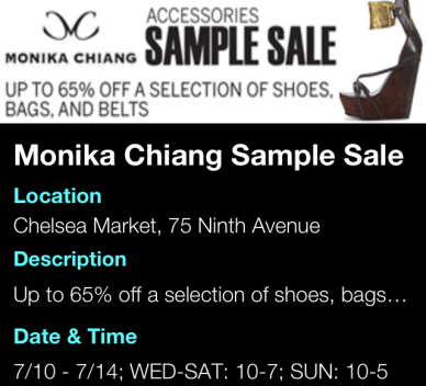 Monika Chiang Sample Sale