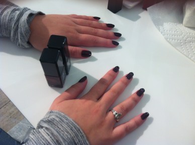 my black and burgundy mani